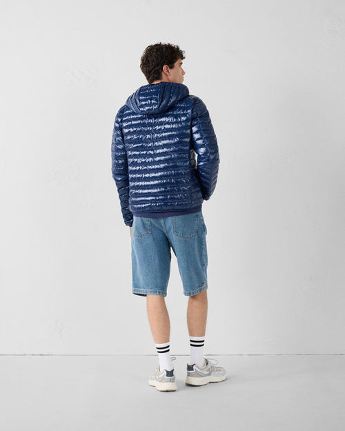 Lightweight Hooded Down Jacket Shiny Navy Nico - JOTT UK - 4