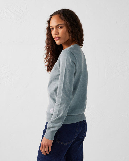 Mineral green Round-neck knitted jumper Heloise - JOTT UK - 4