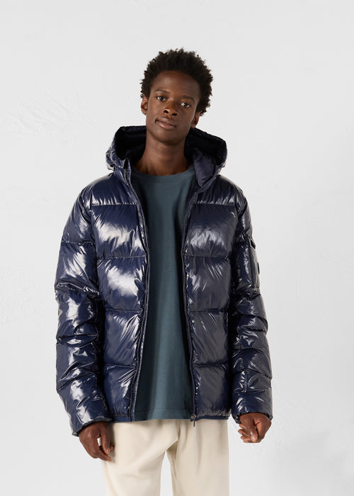 Grand Froid lacquered hooded jacket Navy Java - JOTT UK - 3
