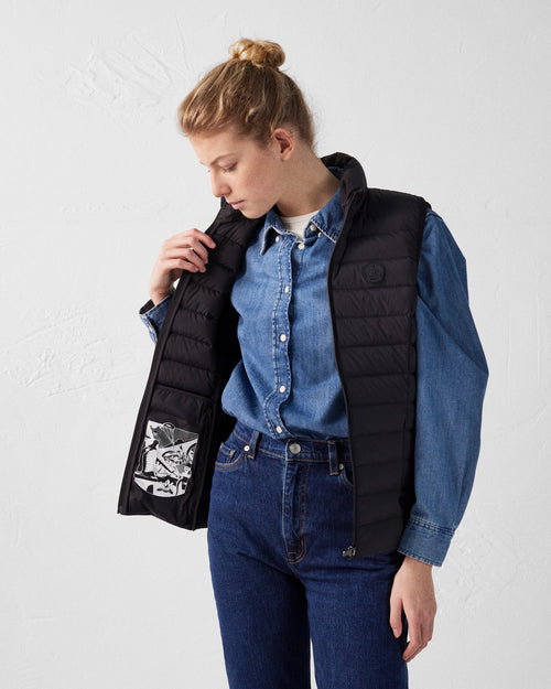 Black Grenada stretch sleeveless puffer jacket - JOTT UK - 5