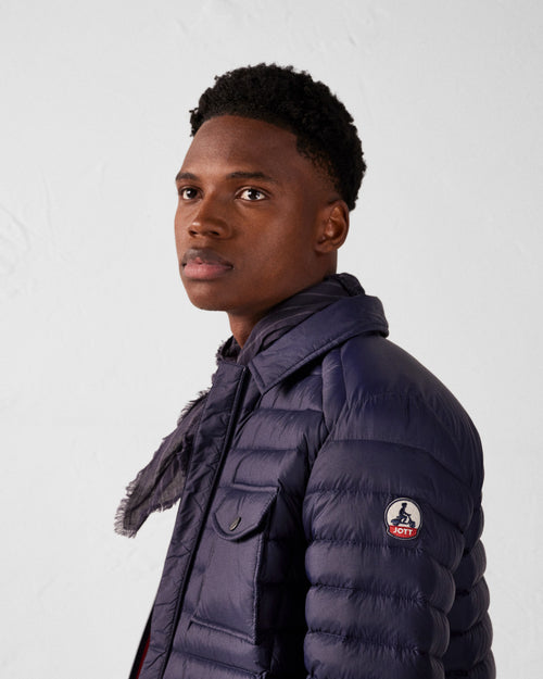 Dane lightweight shacket-style down jacket Navy - JOTT UK - 5