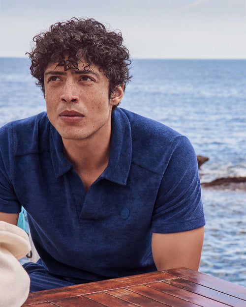 Navy Polo shirt towelling Joshua - JOTT UK - 2