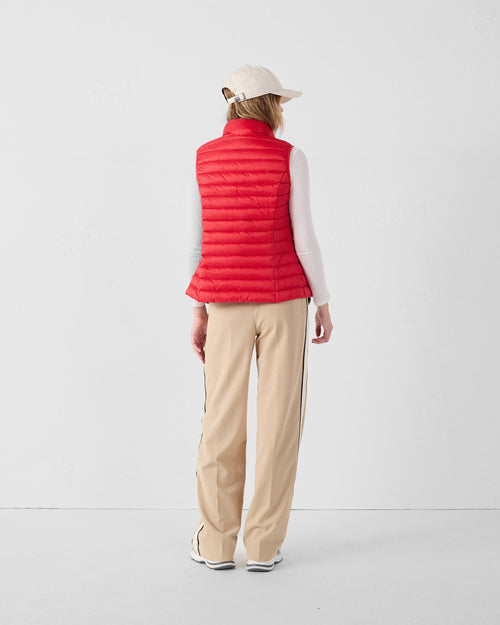 Lightweight Sleeveless Down Jacket Carmine Red Seda - JOTT UK - 4