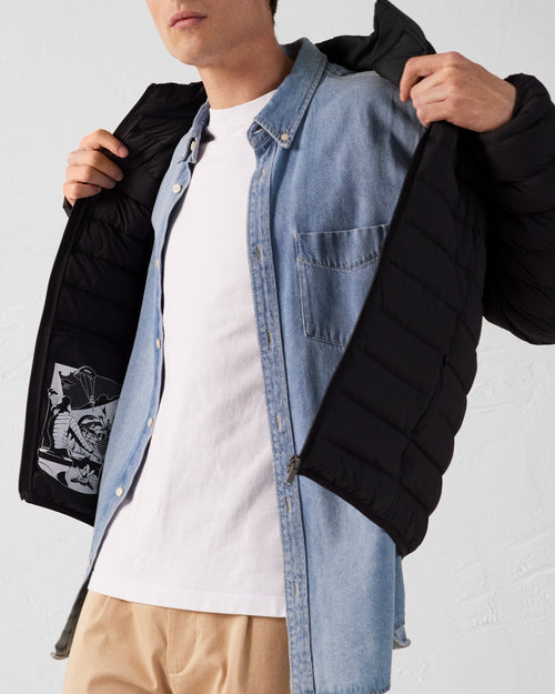 Black Aragon lightweight stretch puffer jacket - JOTT UK - 5