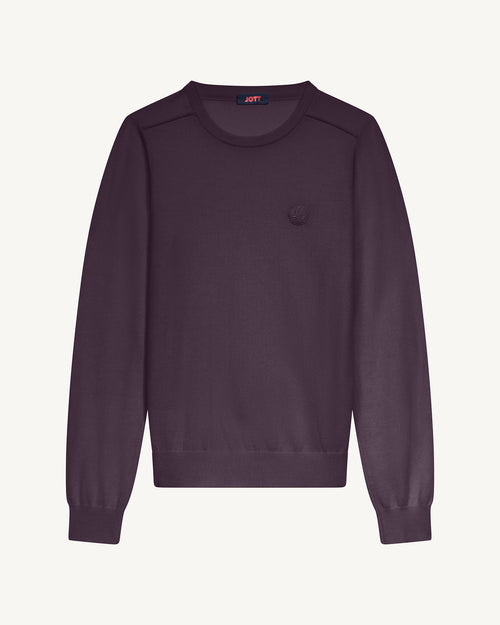 Esther round-neck knit jumper Fig - JOTT UK - 2