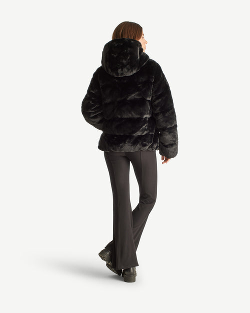 Mona faux fur down jacket Black - JOTT UK - 4