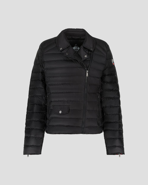 Emily leather biker-style down jacket Black - JOTT UK - 2