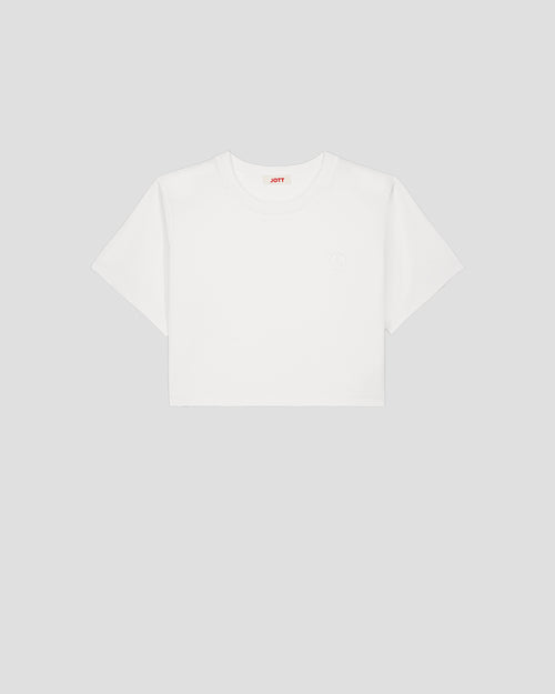 White cotton round-neck T-shirt Mazu - JOTT UK - 2