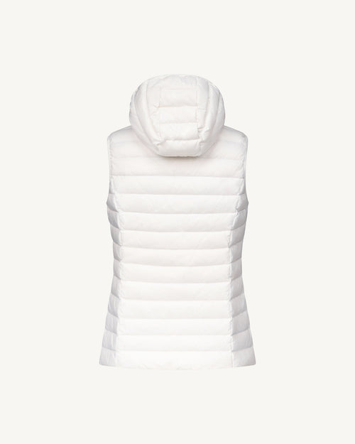 White Mali lightweight sleeveless hooded puffer jacket - JOTT UK - 3