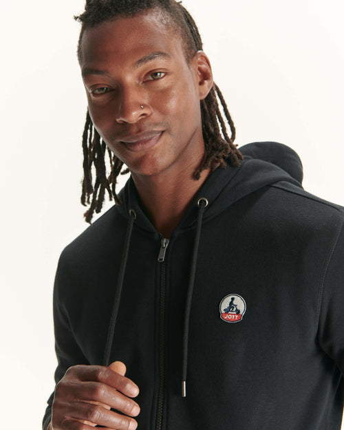 Black Mexico organic cotton hooded sweatshirt - JOTT UK - 3