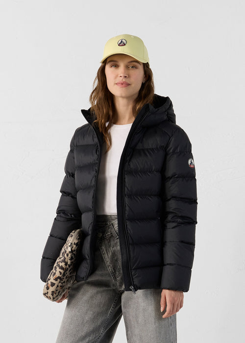 Johanna straight-cut hooded down jacket Black - JOTT UK - 3