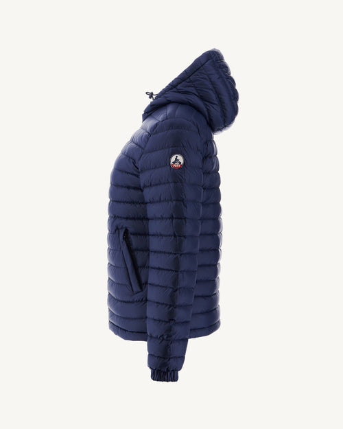 Navy Vienne reversible hooded puffer jacket - JOTT UK - 3