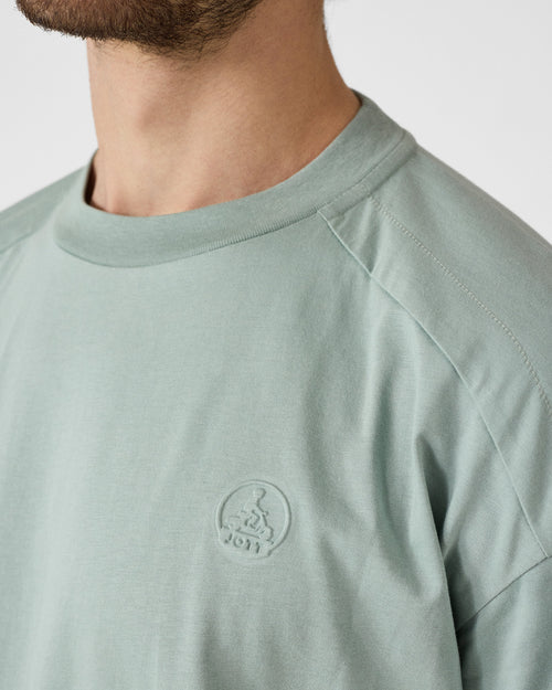 Mineral green red cotton round-neck T-shirt Narong - JOTT UK - 5