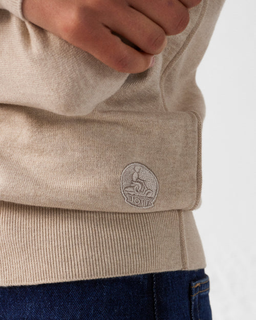 Bleached sand Round-neck knitted jumper Heloise - JOTT UK - 5