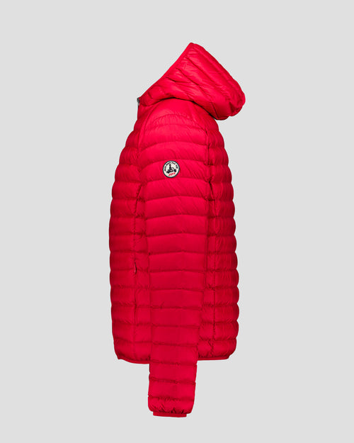 Lightweight Hooded Down Jacket Carmine Red Nico