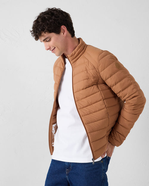 Brown sugar Aragon lightweight stretch puffer jacket - JOTT UK - 2