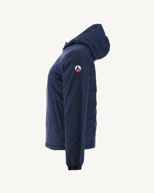 Navy Vienne reversible hooded puffer jacket - JOTT UK - 4