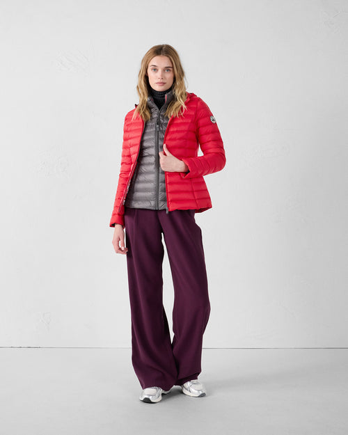 Lightweight hooded down jacket Red Carmin Cloe - JOTT UK - 2