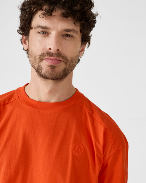 Flame red cotton round-neck T-shirt Narong - JOTT UK - 5