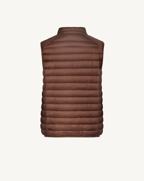 Dark chocolate Tom sleeveless puffer jacket - JOTT UK - 3