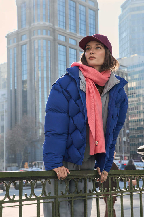 Great Cold puffer jacket Braided Cobalt Blue Alya