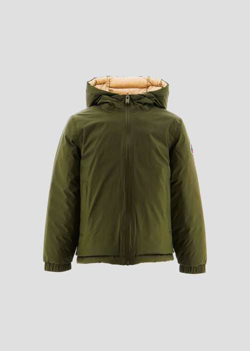 Army/Beige Zurich 2.0 kids reversible puffer jacket