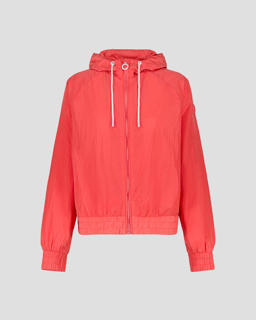 Sunset coral Alize lightweight hooded windbreaker jacket - JOTT UK - 2