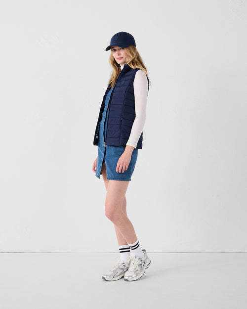 Navy Grenada stretch sleeveless puffer jacket - JOTT UK - 3