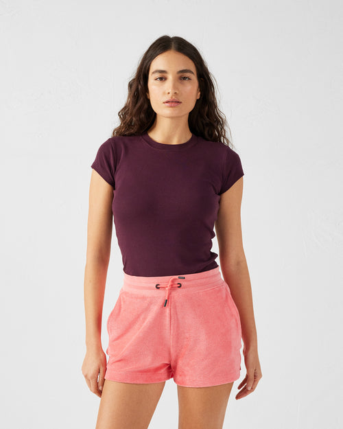 Sunset coral towelling shorts Blossom - JOTT UK - 3