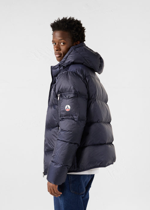 Navy Hooded down jacket Java - JOTT UK - 4