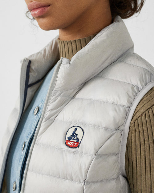 Light sleeveless down jacket Ice grey Seda - JOTT UK - 5