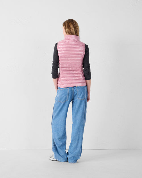 Lightweight sleeveless down jacket Shiny antique pink Seda - JOTT UK - 4
