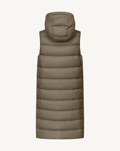 Manon long sleeveless down jacket Taupe - JOTT UK - 5