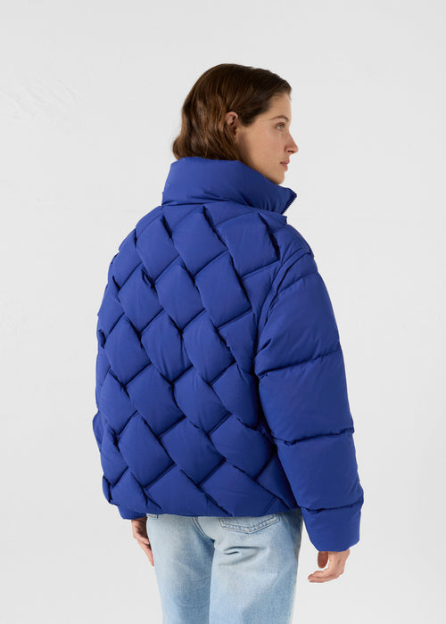 Great Cold puffer jacket Braided Cobalt Blue Alya - JOTT UK - 4