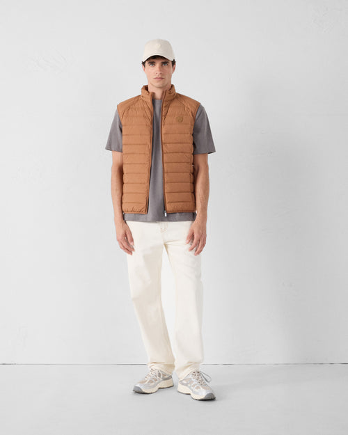 Brown sugar Arafo stretch sleeveless puffer jacket - JOTT UK - 2