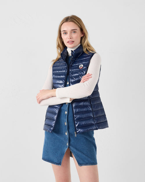 Lightweight sleeveless down jacket Shiny navy Seda - JOTT UK - 3