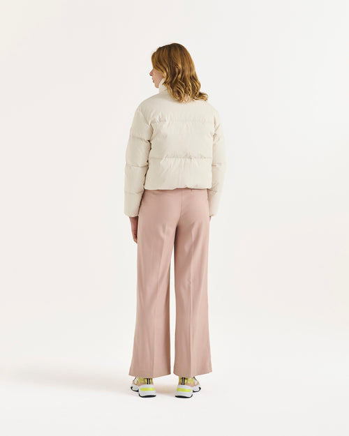 Ozaka cropped puffer-style down jacket Ivory - JOTT UK - 4