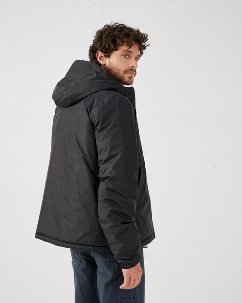 Black Bergen 2.0 reversible hooded puffer jacket - JOTT UK - 4