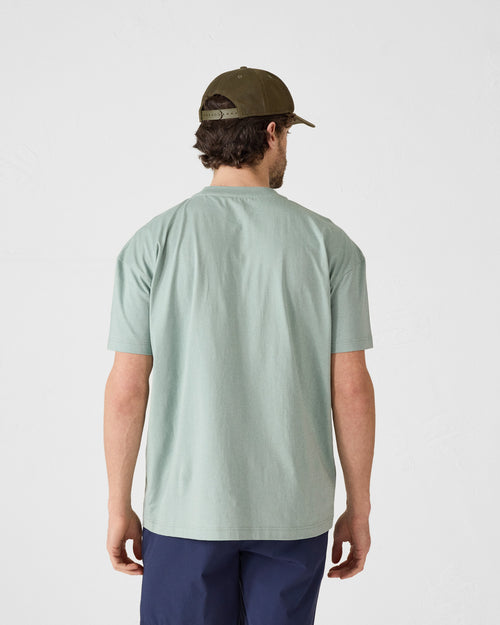 Mineral green red cotton round-neck T-shirt Narong - JOTT UK - 4