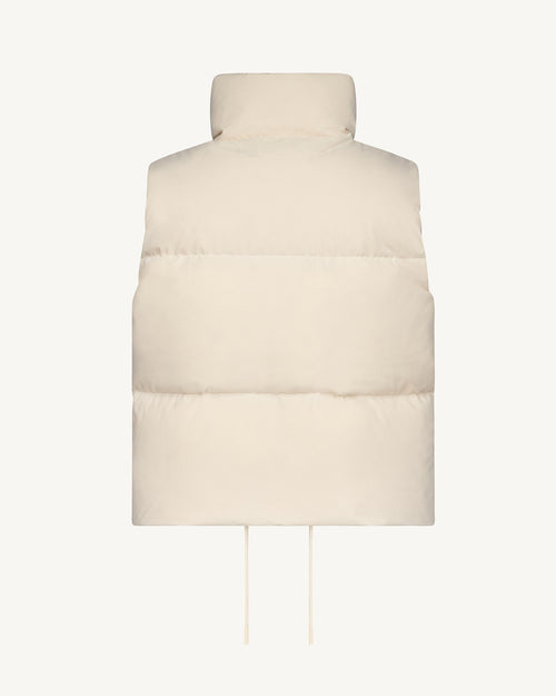 Shangai cropped puffer-style sleeveless down jacket Ivory - JOTT UK - 5