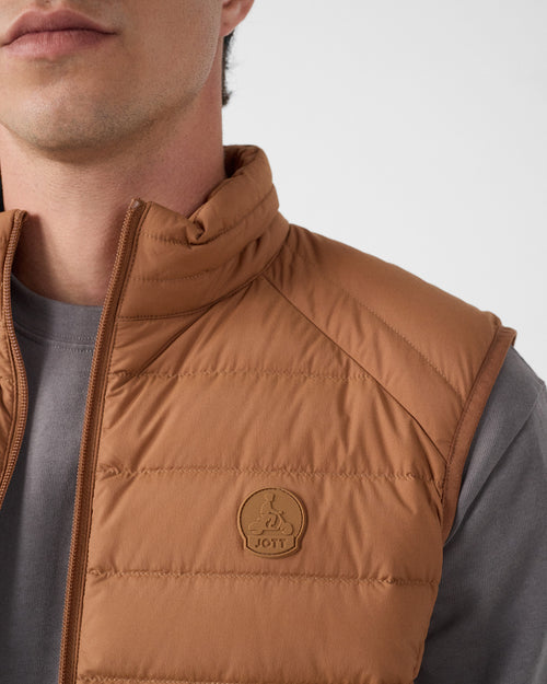 Brown sugar Arafo stretch sleeveless puffer jacket - JOTT UK - 4