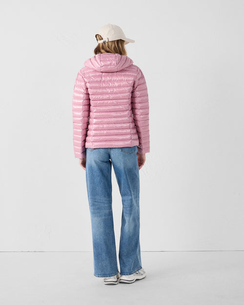 Lightweight hooded down jacket Shiny antique pink Cloe - JOTT UK - 4