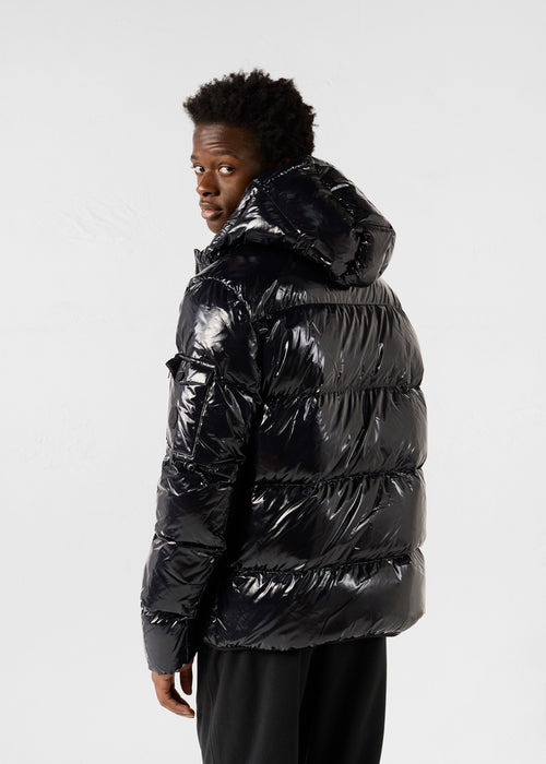 Grand Froid lacquered hooded jacket Black Java - JOTT UK - 4