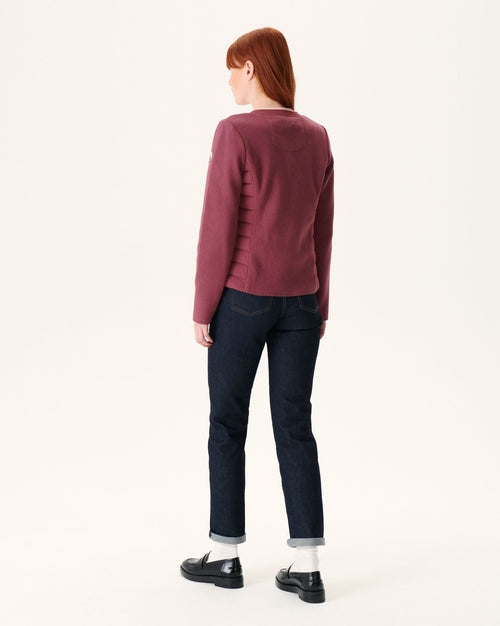 Burgundy Almeria lightweight bi-fabric puffer jacket - JOTT UK - 4