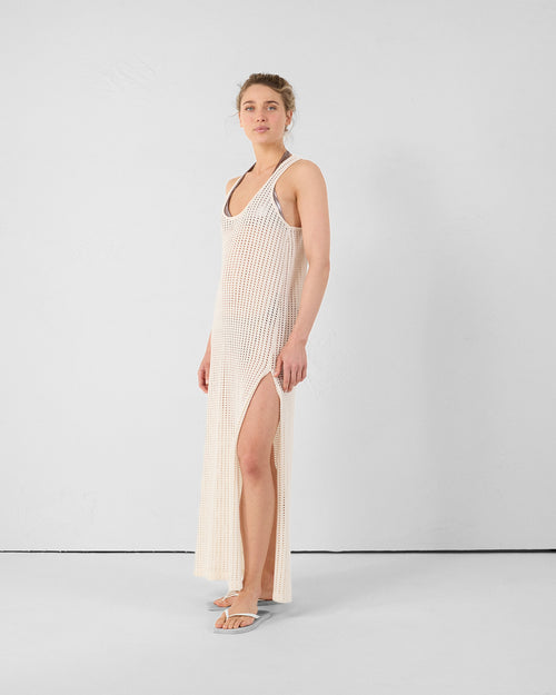 Natural cotton knit maxi dress Euginia - JOTT UK - 3
