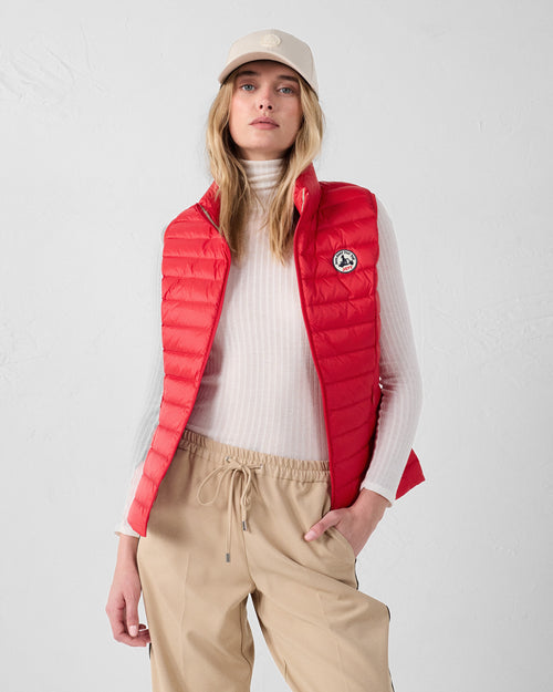 Lightweight Sleeveless Down Jacket Carmine Red Seda - JOTT UK - 3