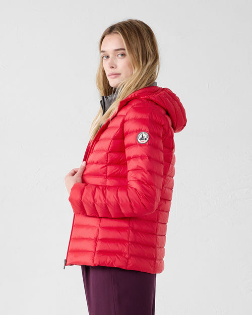 Lightweight hooded down jacket Red Carmin Cloe - JOTT UK - 3