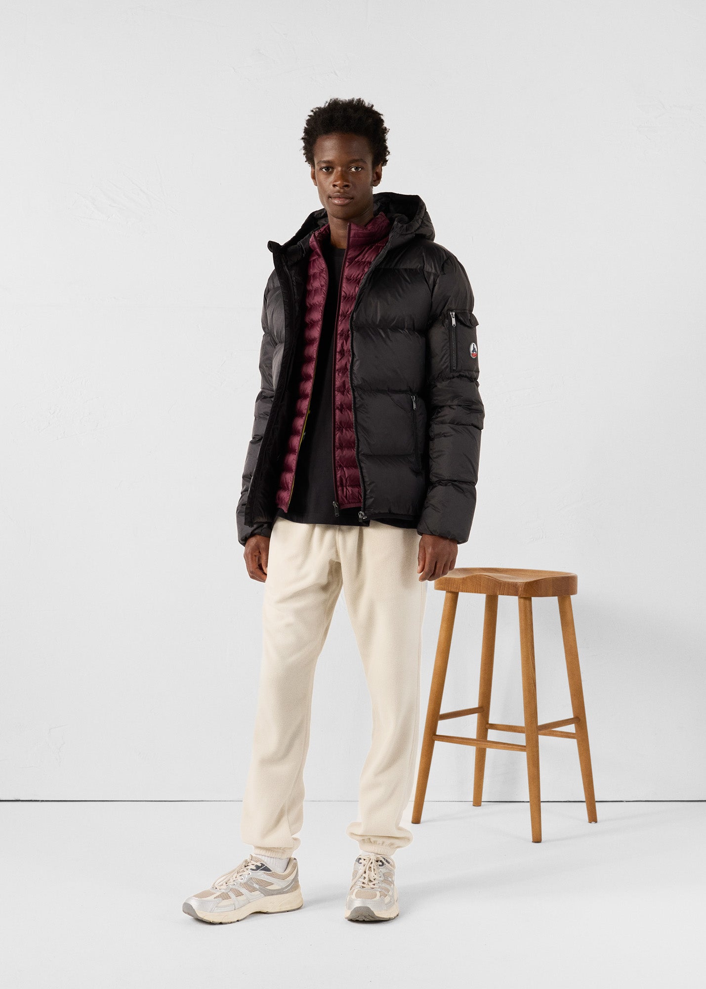 Black Hooded down jacket Java – JOTT UK