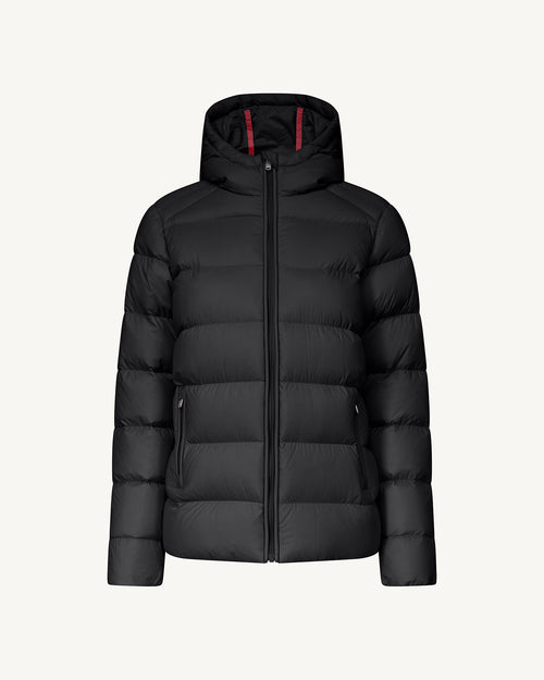 Johanna straight-cut hooded down jacket Black - JOTT UK - 2