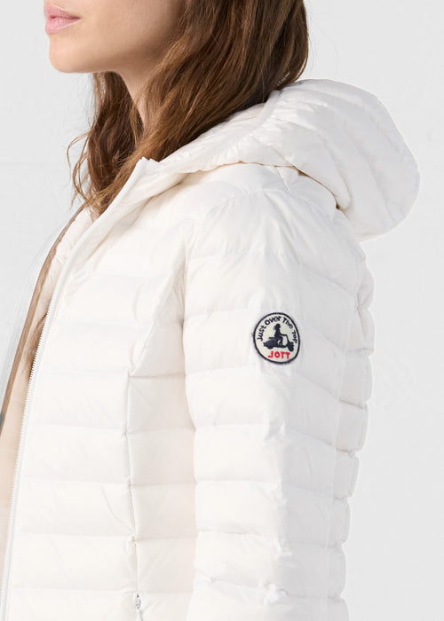 Lightweight hooded down jacket White Cloe - JOTT UK - 5